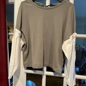 Mustard seed mixed media sweatshirt